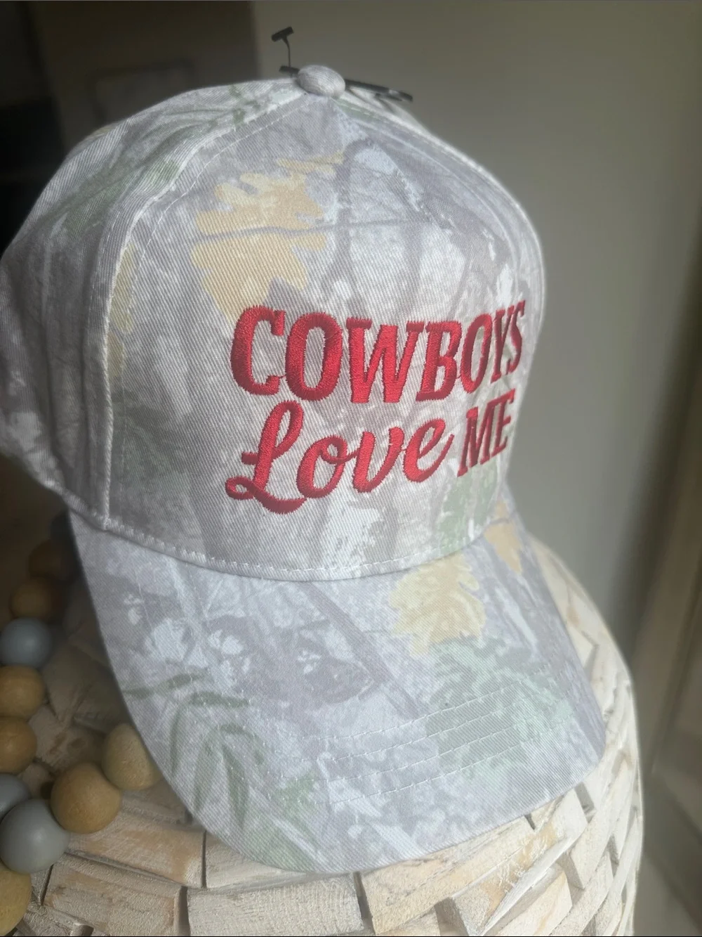 David and Young Women's Camo Cap with Red Embroidery